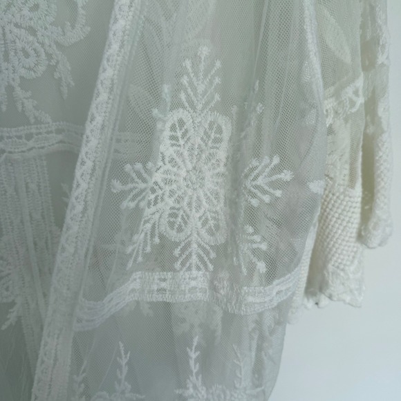 NWOT Anna-Kaci California‎ White Lace Sheer Long Kimono Whimsifairy Cottagecore - Picture 5 of 10
